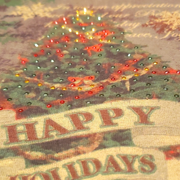 Suzee NEW Christmas Jewel Shirt Tee Top Cotton Sweater Holidays Long Sleeve HPπ - Picture 5 of 13